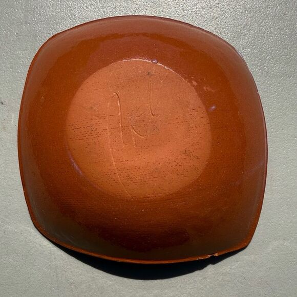 Signed Handpainted Cat & Bird Ceramic Pottery Bowl - Picture 4 of 7